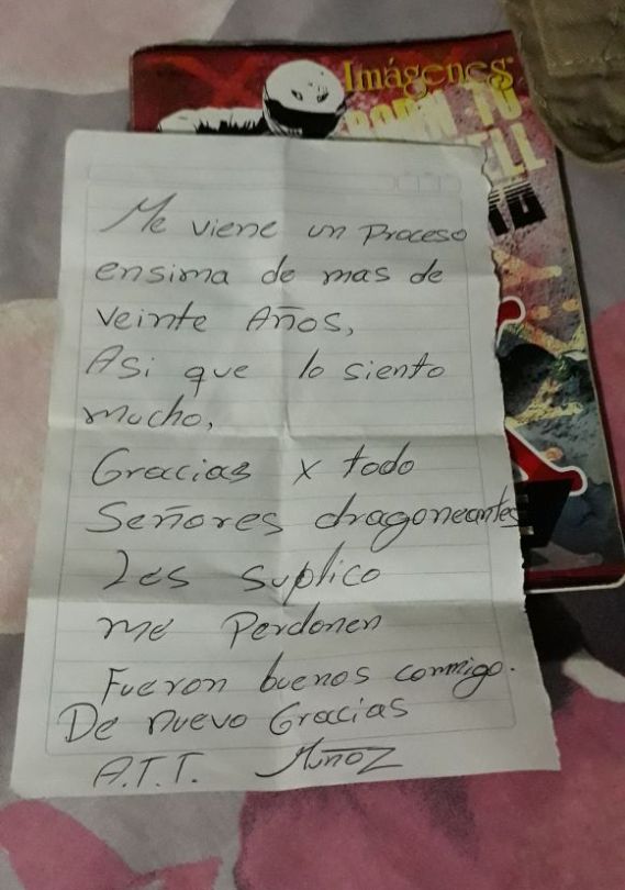 Violador se fugó de cárcel y dejó nota de agradecimiento 